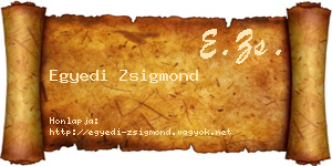 Egyedi Zsigmond névjegykártya